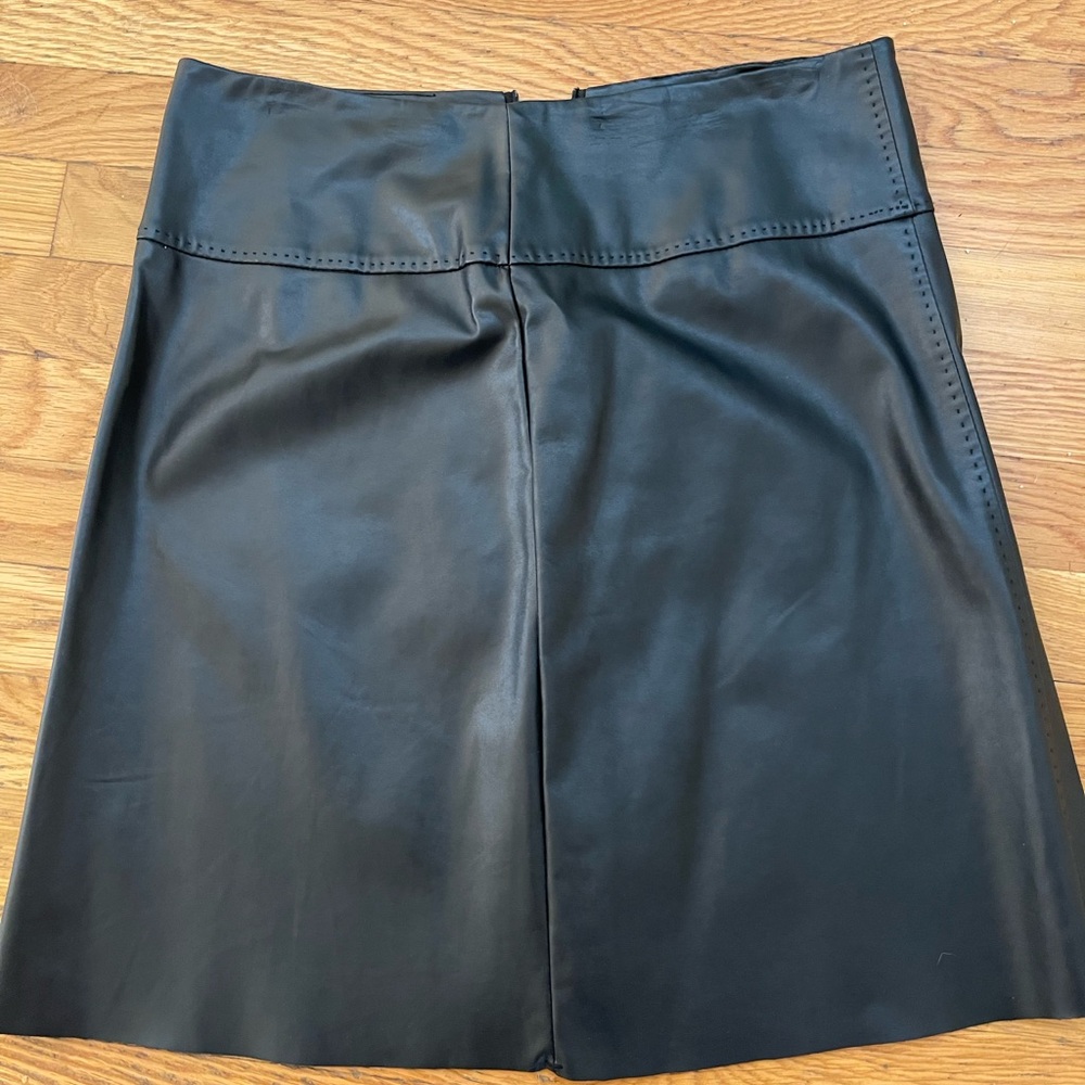 Mini A line leather skirt